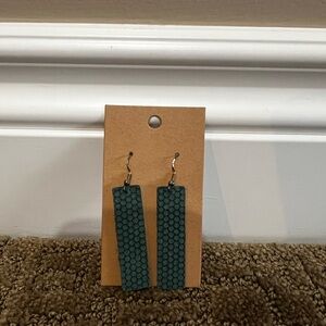 Elegant Jade Leather Earrings